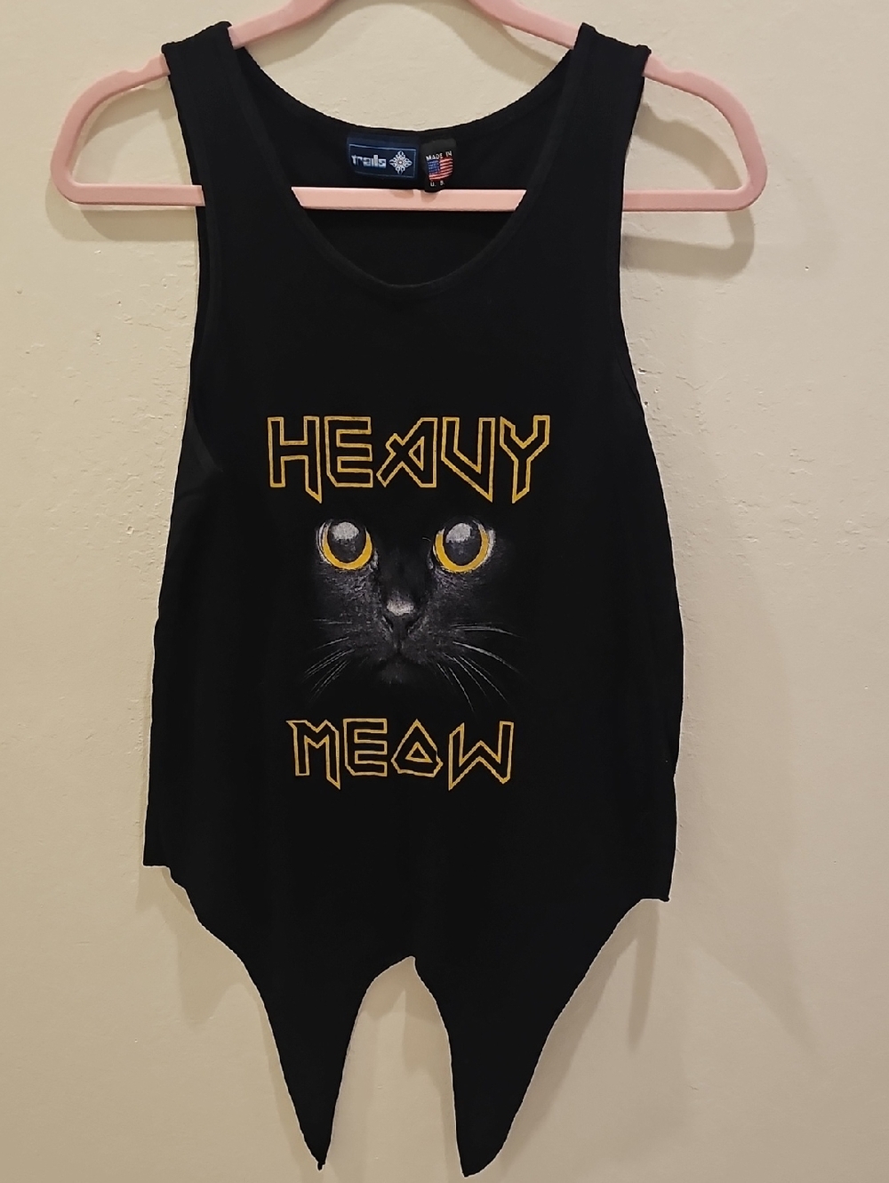 Heavy Meow Black Cat Graphic Tank Top - Unbranded